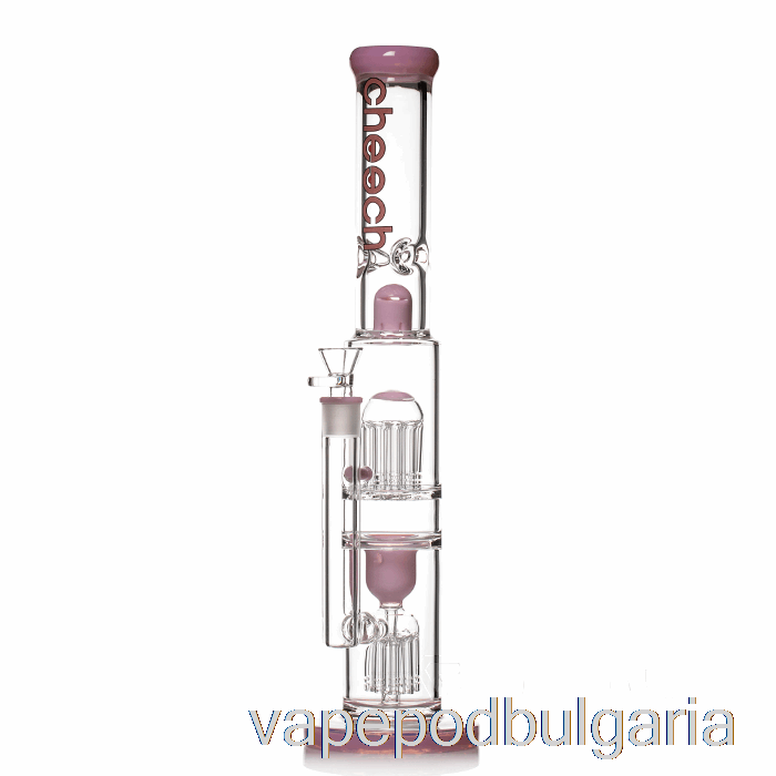 Vape Bulgaria Cheech Glass двойно дърво Big Rig Bong Pink